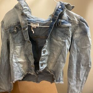 -denim crop jacket